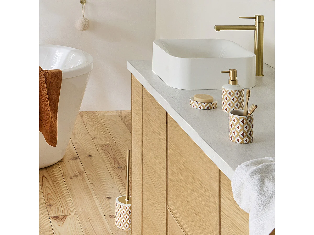 Set salle de bain 4 pièces céramique marron