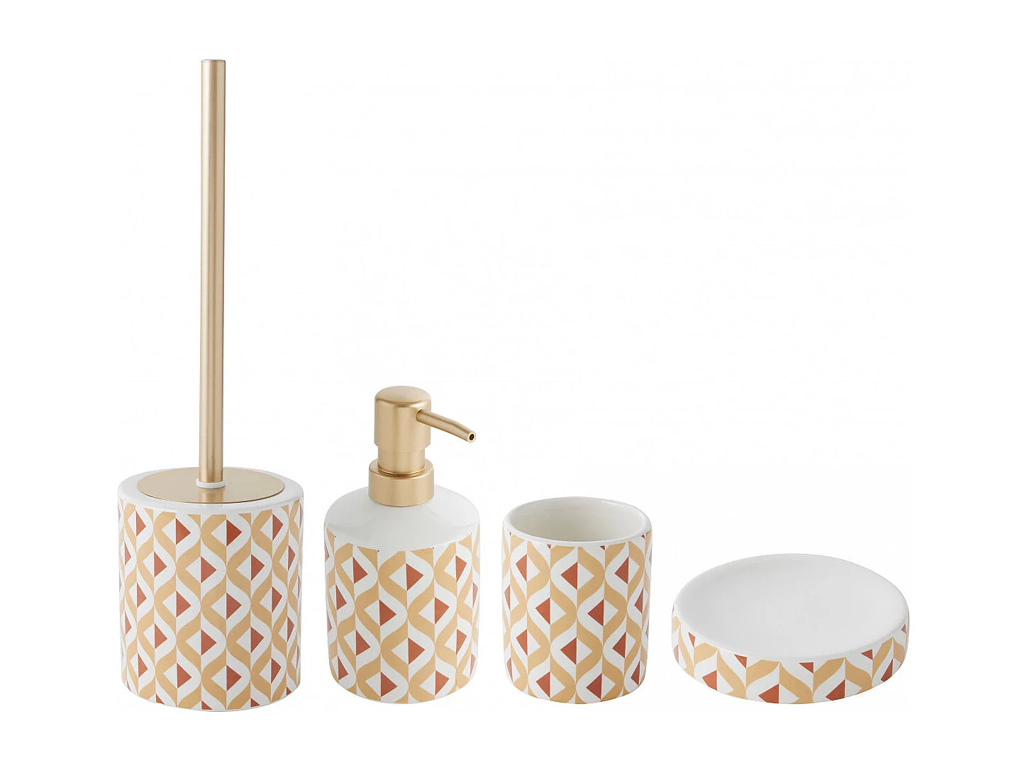 Set salle de bain 4 pièces céramique marron