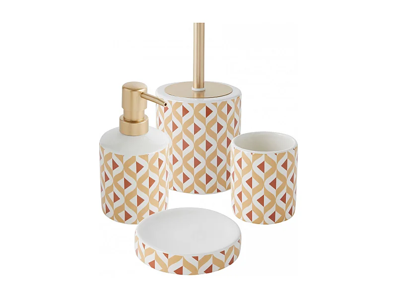 Set salle de bain 4 pièces céramique marron