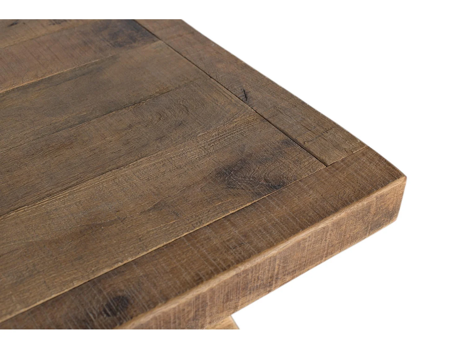 Tafel basse carrée en bois de manguier massief, natuurlijke afwerking