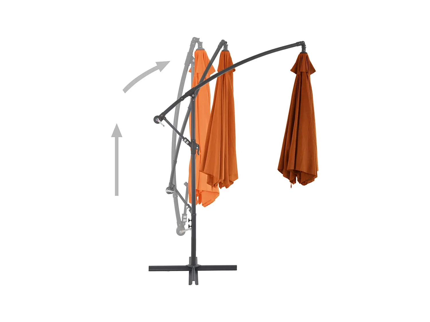 Kristine Marie  Parasol de jardin en porte-à-faux avec mât en aluminium