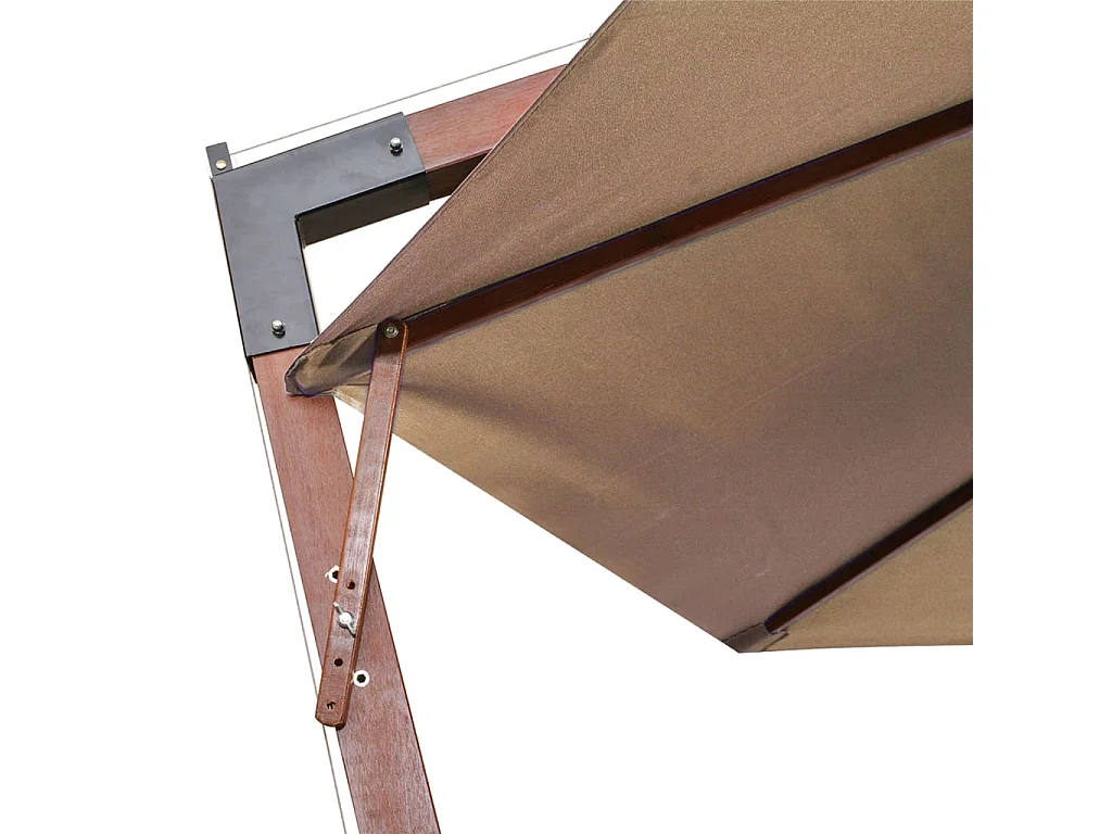 Gryndis  Zweefparasol met paal 3,5x2,9 m massief vurenhout taupe