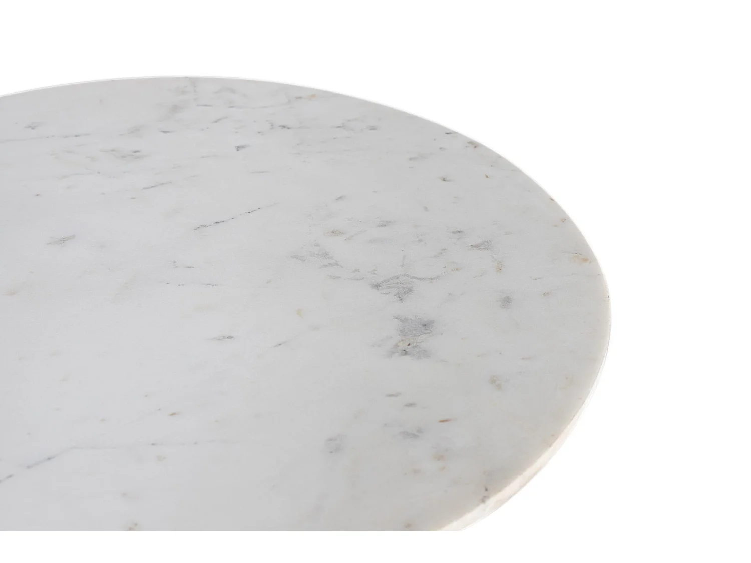 Table basse ronde en marbre et bois de teck