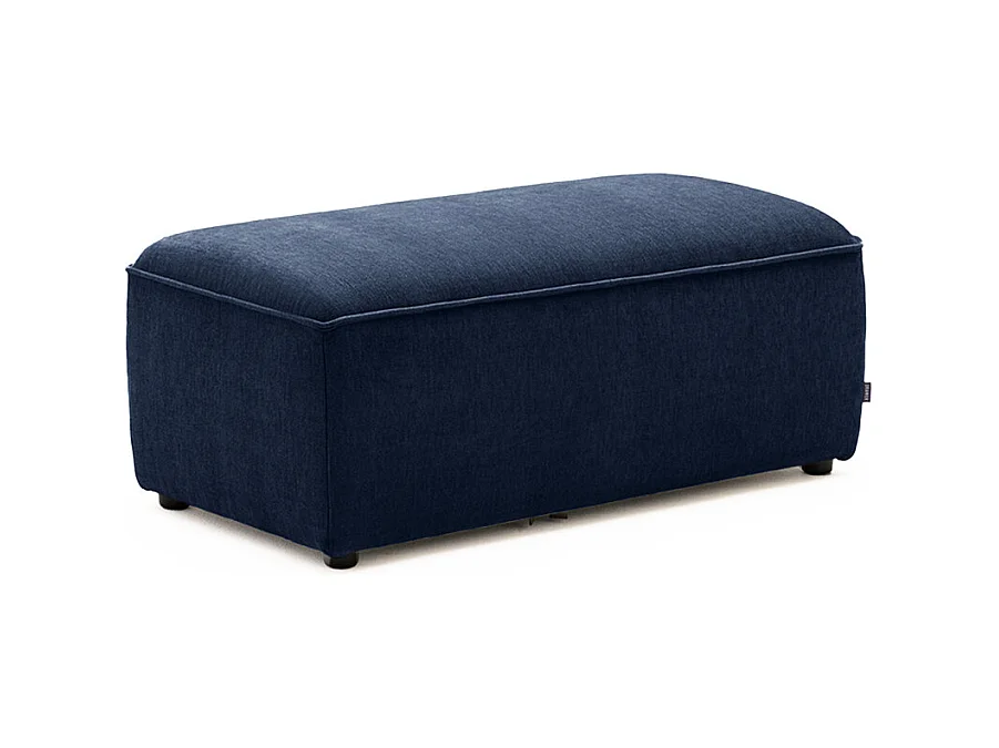 Noor - Pouf pour canapé modulable en tissu - Bleu marine