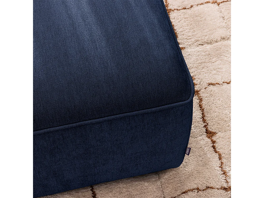 Noor - Pouf pour canapé modulable en tissu - Bleu marine