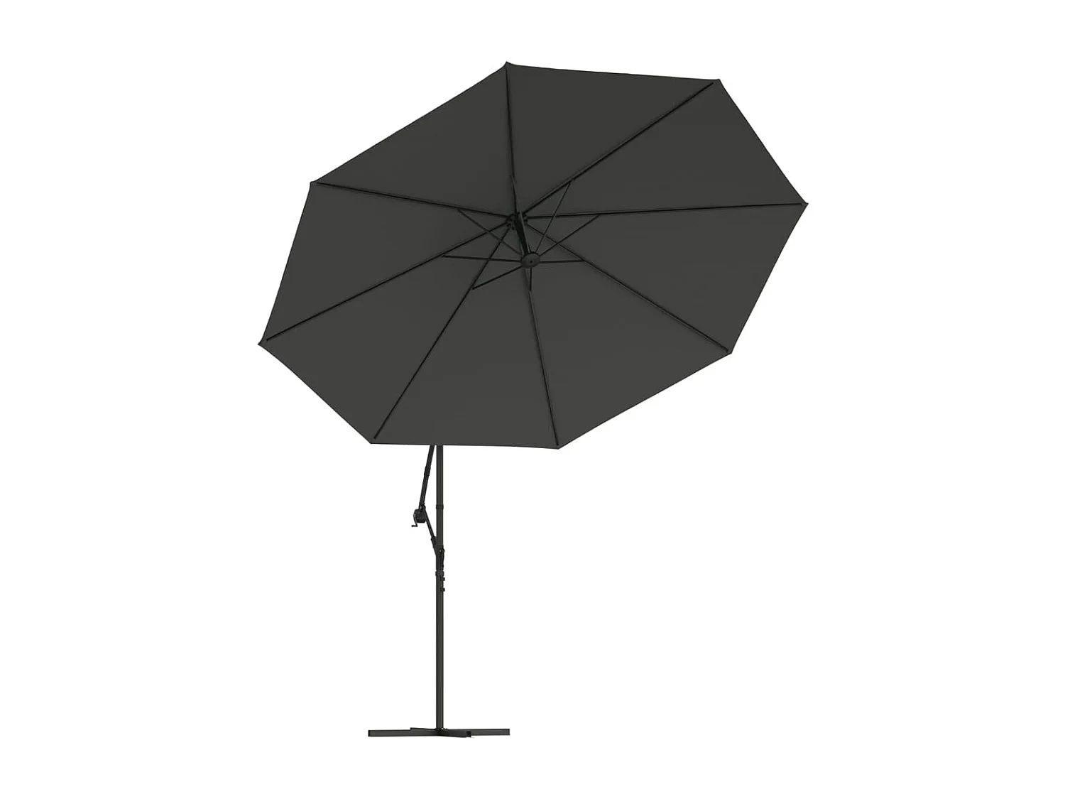 Carrickboy  Parasol de jardin en porte-à-faux et lumières LED mât en métal