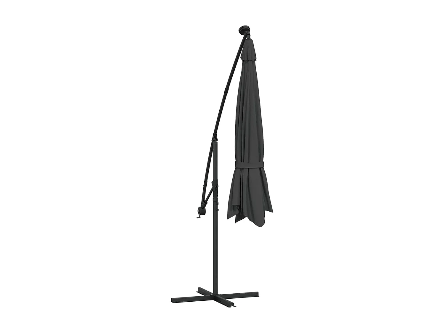 Carrickboy  Sombrilla voladiza luces LED y poste de metal antracita 350 cm