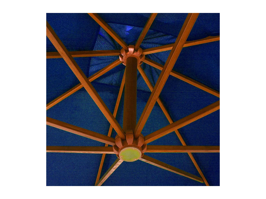 Gryndis  Parasol de jardin suspendu avec mât bleu azuré bois de sapin