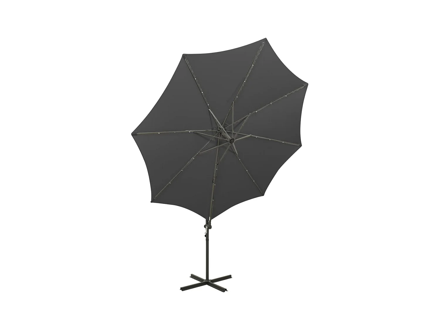 Ekin  Zweefparasol met paal en LED-verlichting 300 cm antracietkleur