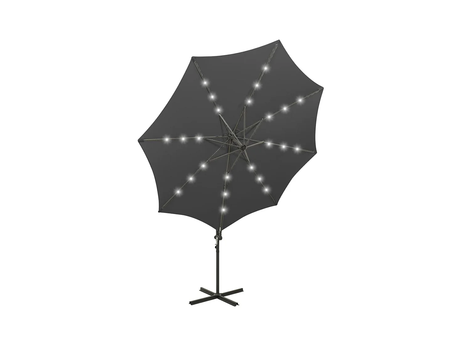 Ekin  Zweefparasol met paal en LED-verlichting 300 cm antracietkleur
