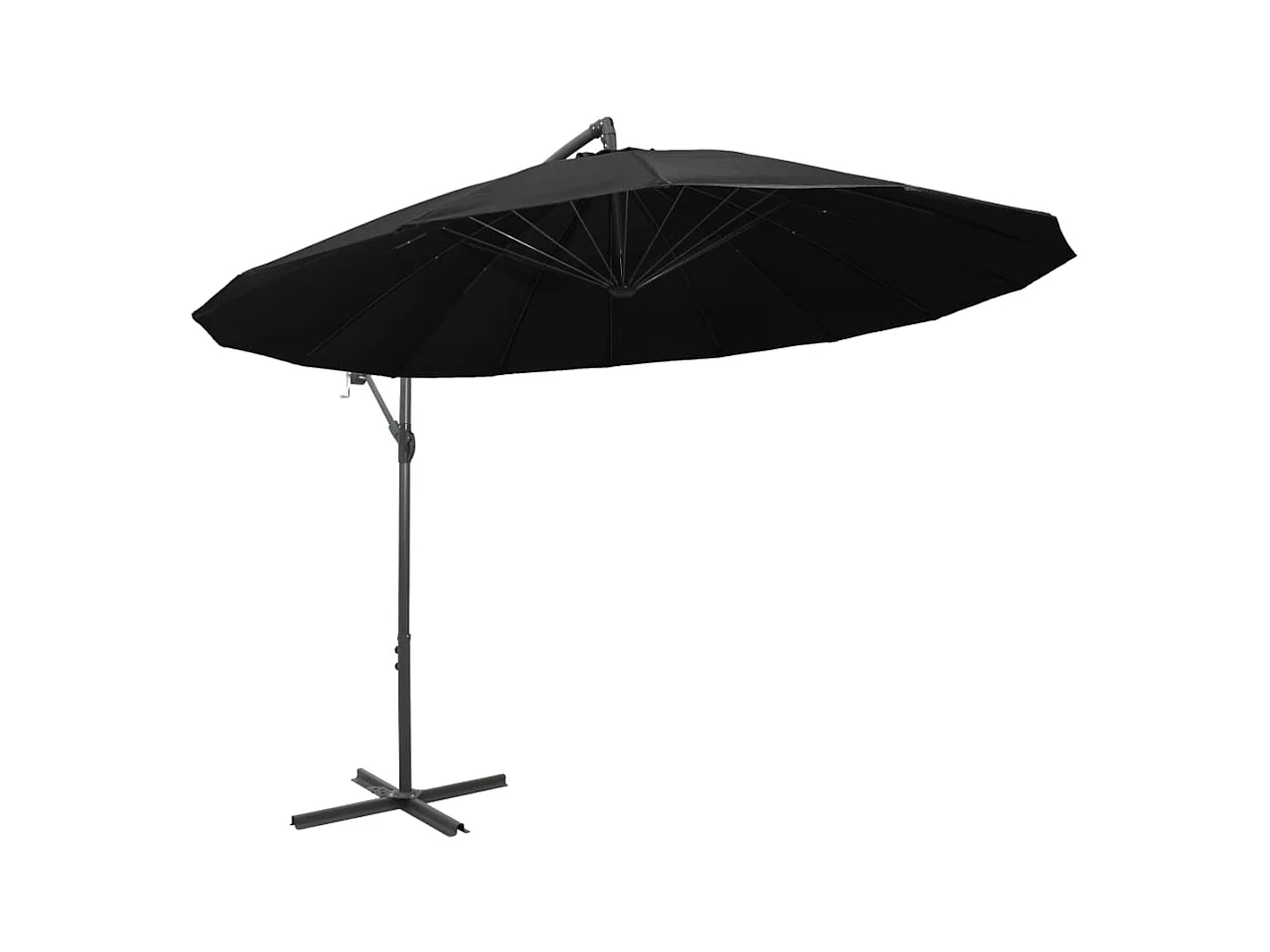 Lapua  Parasol suspendu avec poteau noir 3 m