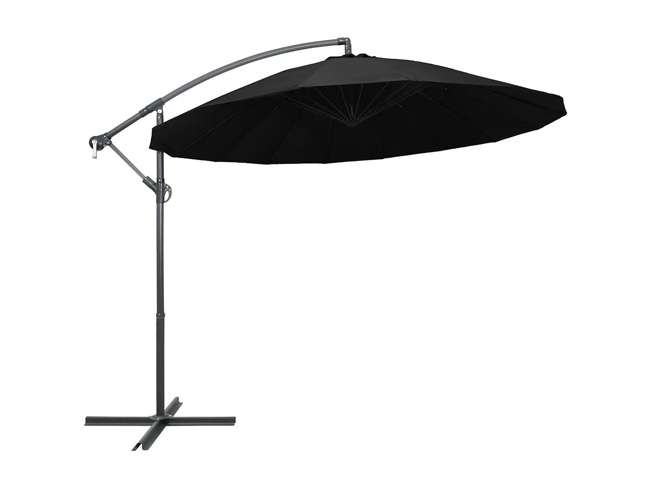 Lapua  Parasol suspendu avec poteau noir 3 m