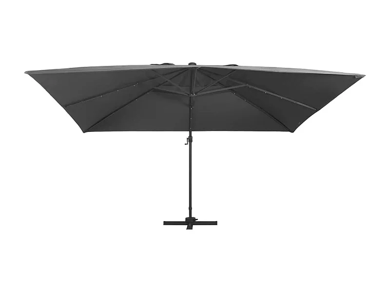 Ersan  Zweefparasol met LED en aluminium paal 400x300 cm antraciet