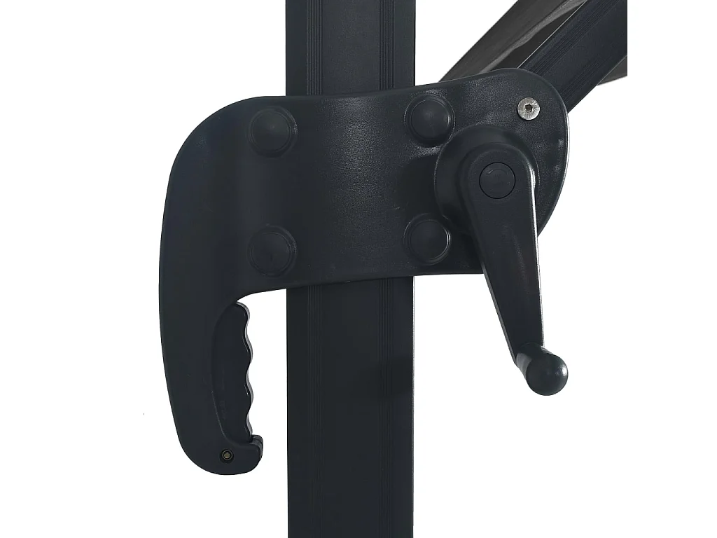 Ersan  Parasol de jardin en porte-à-faux lumières LED mât en aluminium