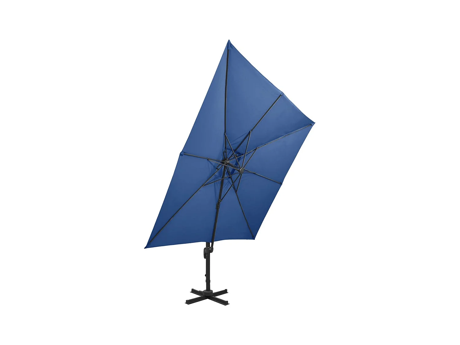Zuienkerke  Parasol de jardin en porte-à-faux avec double toit bleu azur