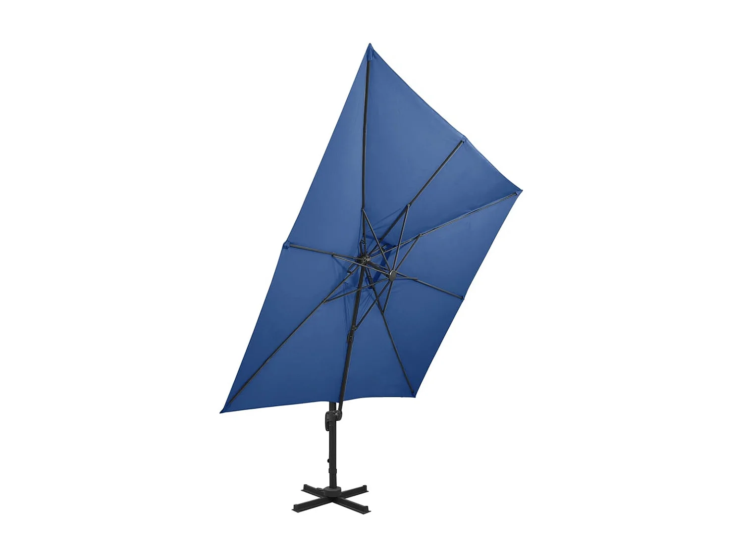 Zuienkerke  Parasol de jardin en porte-à-faux avec double toit bleu azur