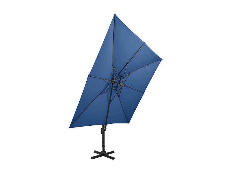Zuienkerke  Parasol de jardin en porte-à-faux avec double toit bleu azur
