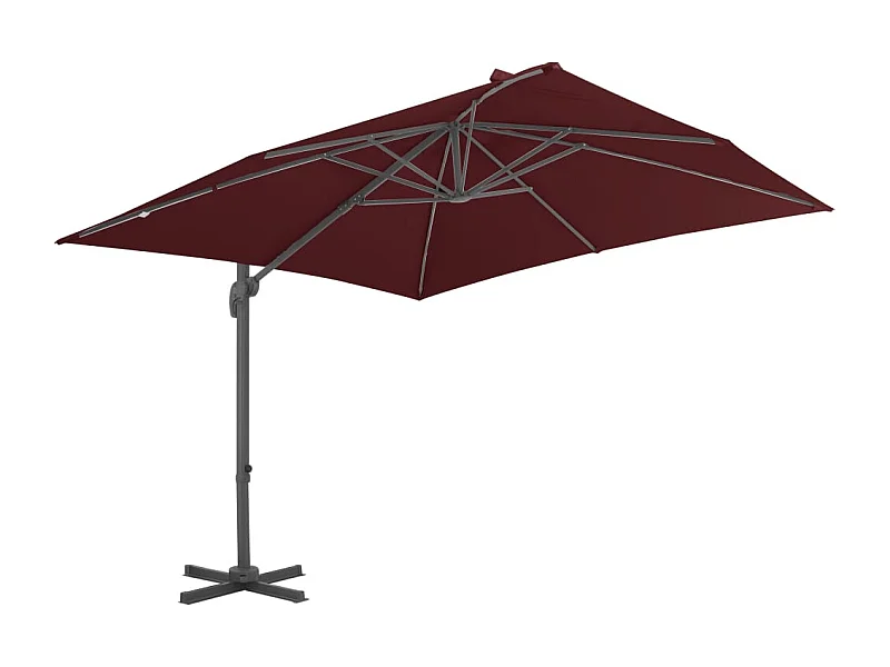 Church Point  Zweefparasol met aluminium paal 400x300 cm bordeauxrood