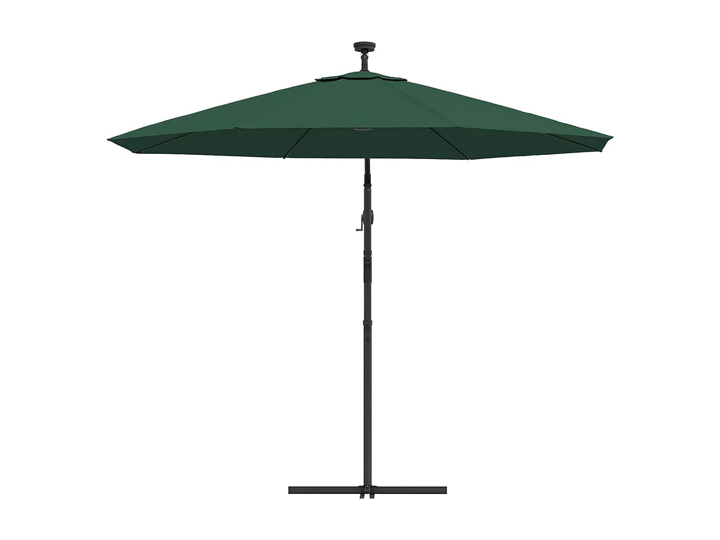 Carrickboy  Parasol avec éclairage LED 300 cm Poteau en métal Vert