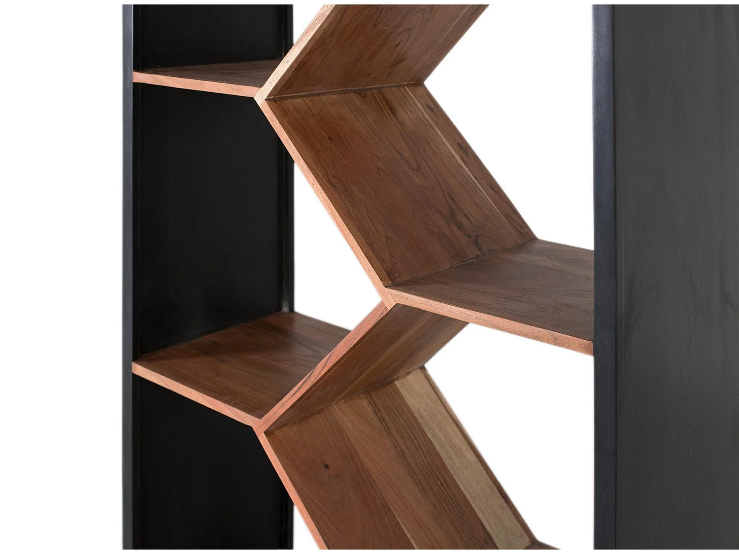 Bibliothèque en bois de manguier masywu au design géométrique