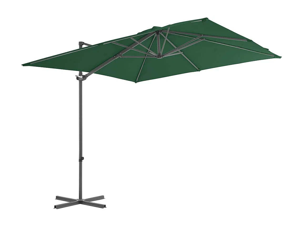 Forest Park  Parasol de jardin en porte-à-faux avec mât en acier vert