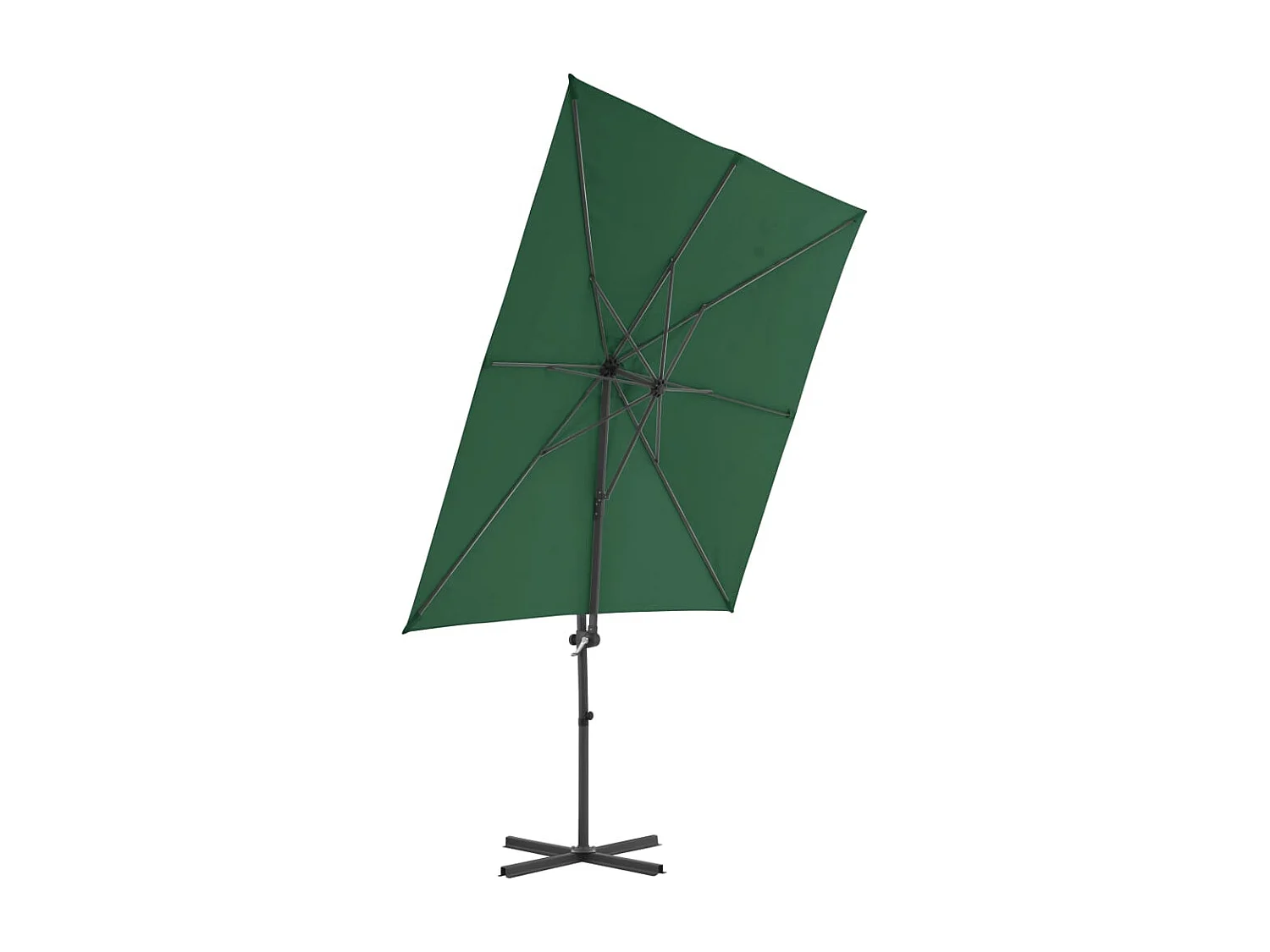Forest Park  Parasol de jardin en porte-à-faux avec mât en acier vert