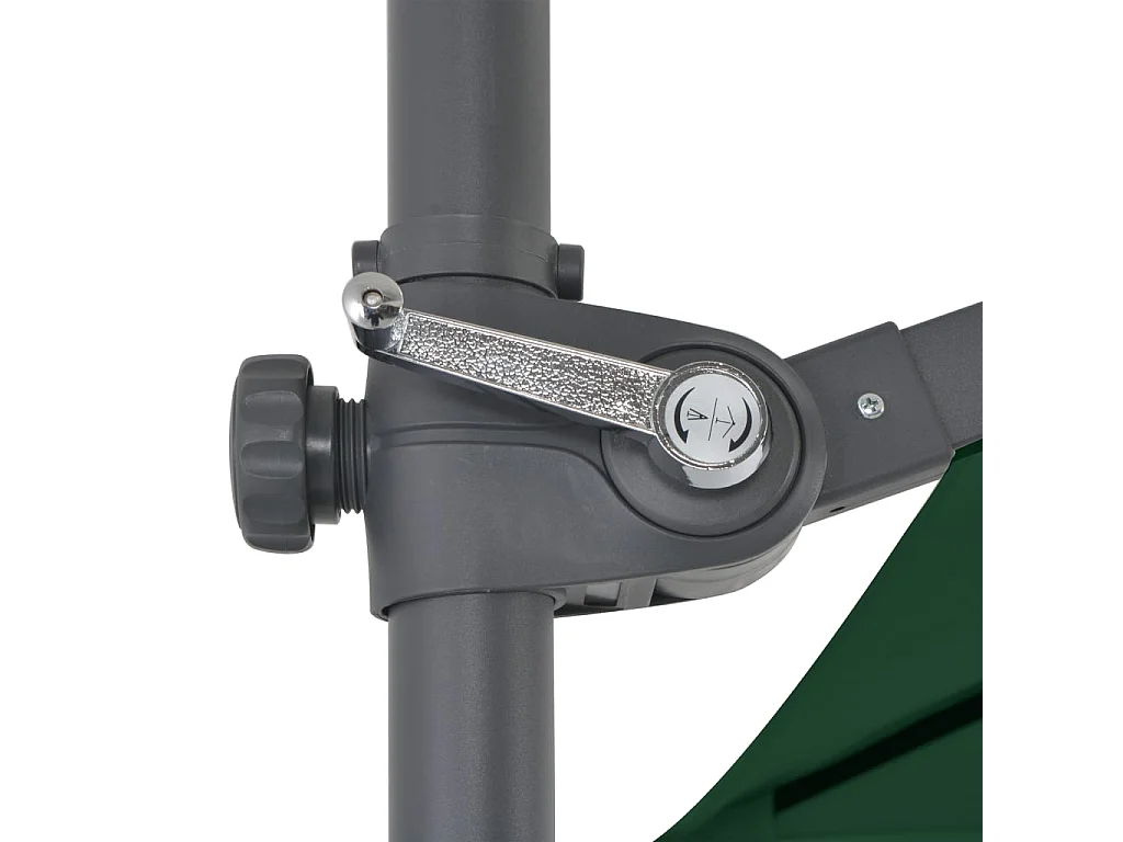 Forest Park  Parasol de jardin en porte-à-faux avec mât en acier vert