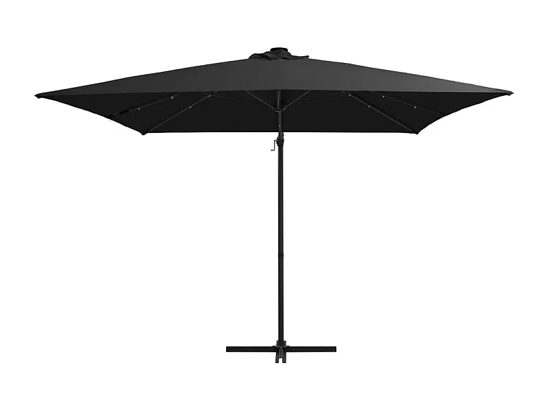 Xyral  Sombrilla voladiza con luces LED y poste acero negro 250x250 cm