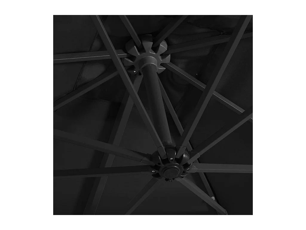 Xyral  Parasol de jardin en porte-à-faux lumières LED et mât en acier