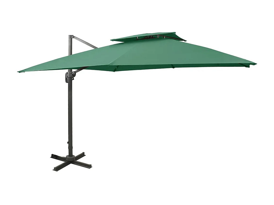 Zuienkerke  Parasol de jardin en porte-à-faux avec double toit vert