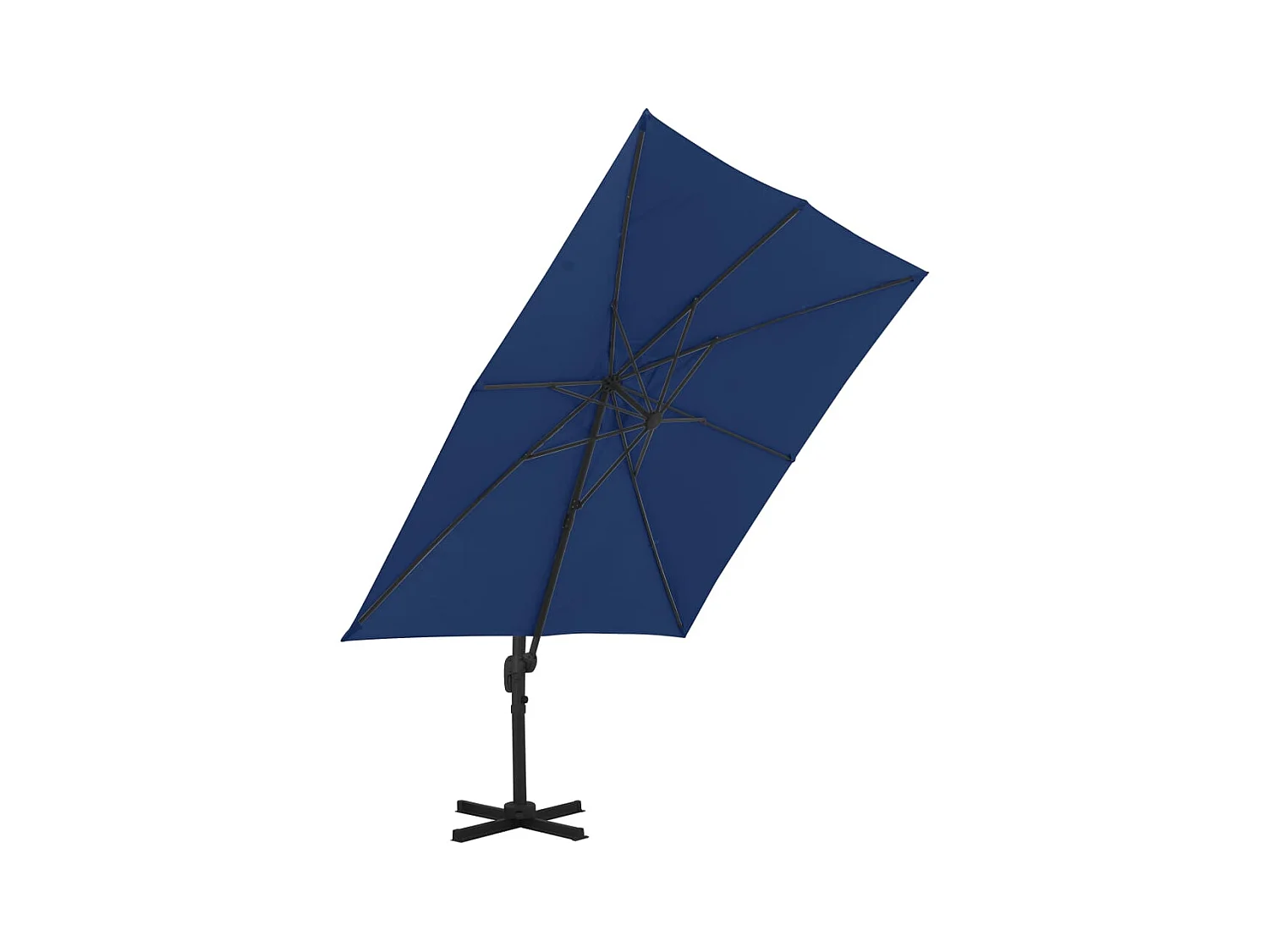Church Point  Parasol de jardin en porte-à-faux et mât en aluminium bleu azur