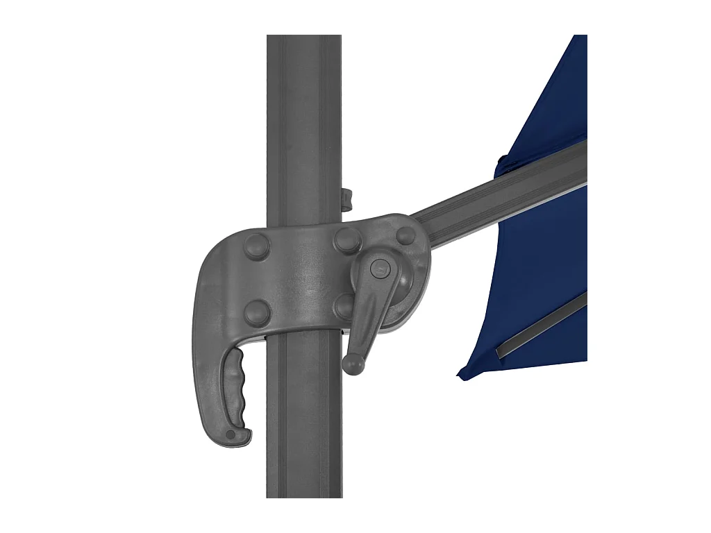 Church Point  Parasol de jardin en porte-à-faux et mât en aluminium bleu azur