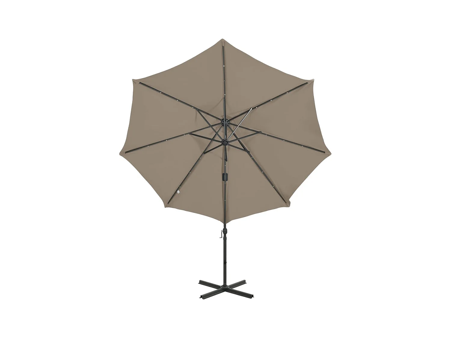 Remko  Sombrilla de jardín voladiza con palo y luces LED taupe 300 cm