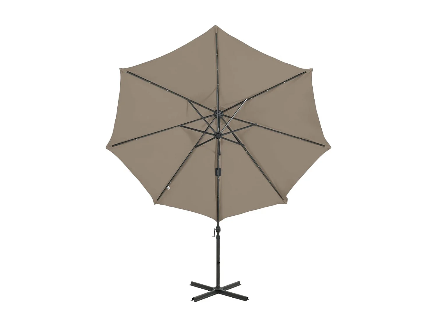 Remko  Zweefparasol met paal en LED-verlichting 300 cm taupe