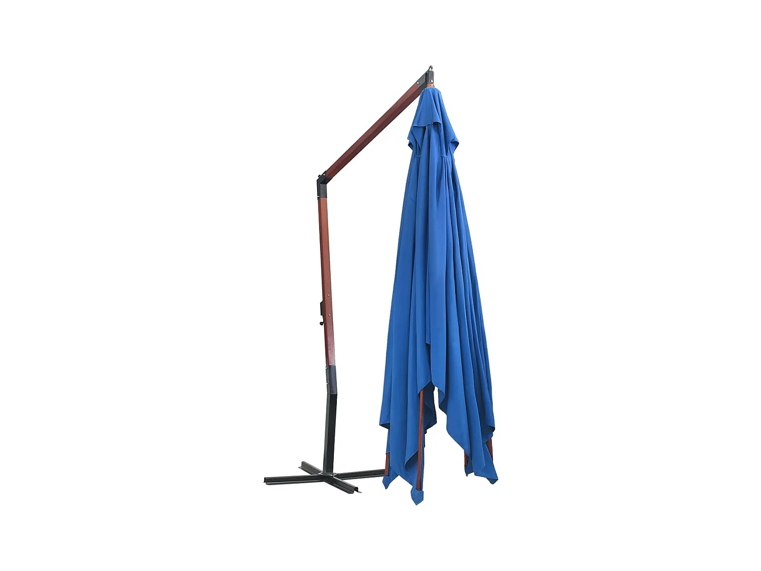 Yukon  Parasol suspendu avec mât en bois 400x300 cm Bleu