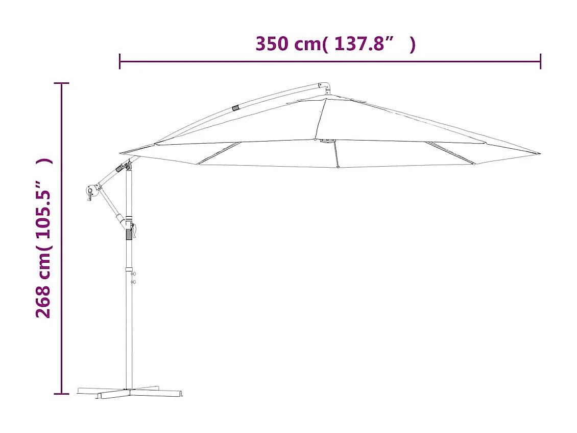 Jake Dean  Parasol de jardin en porte-à-faux et poteau en aluminium