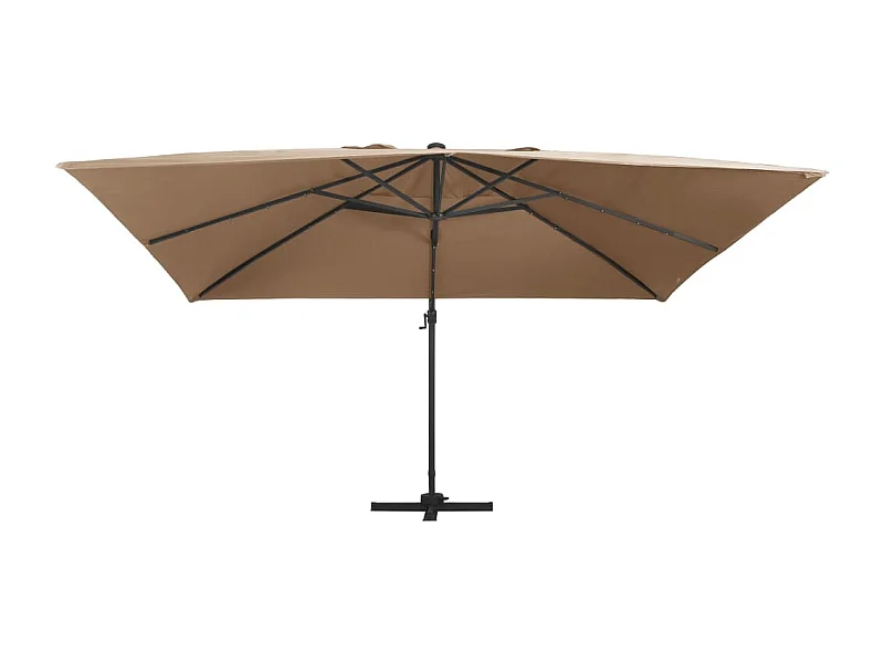 Ersan  Zweefparasol met LED en aluminium paal 400x300 cm taupe