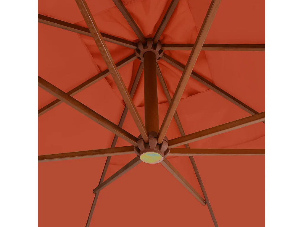 Yukon  Parasol de jardin en porte-à-faux avec mât en bois terre cuite