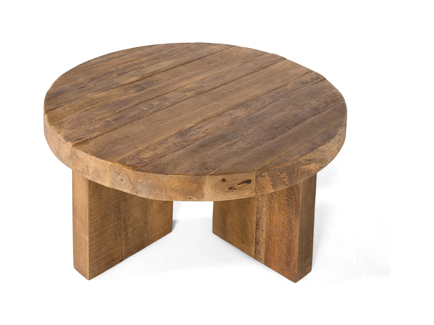 Ronde salontafel in natuurlijk mangohout