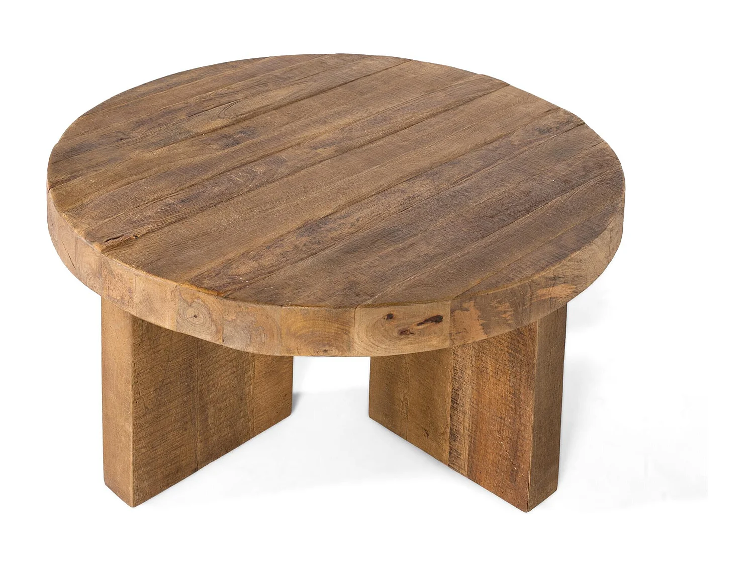 Table basse ronde en bois de manguier naturel