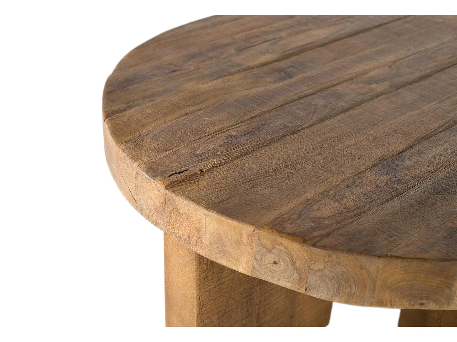 Table basse ronde en bois de manguier naturel
