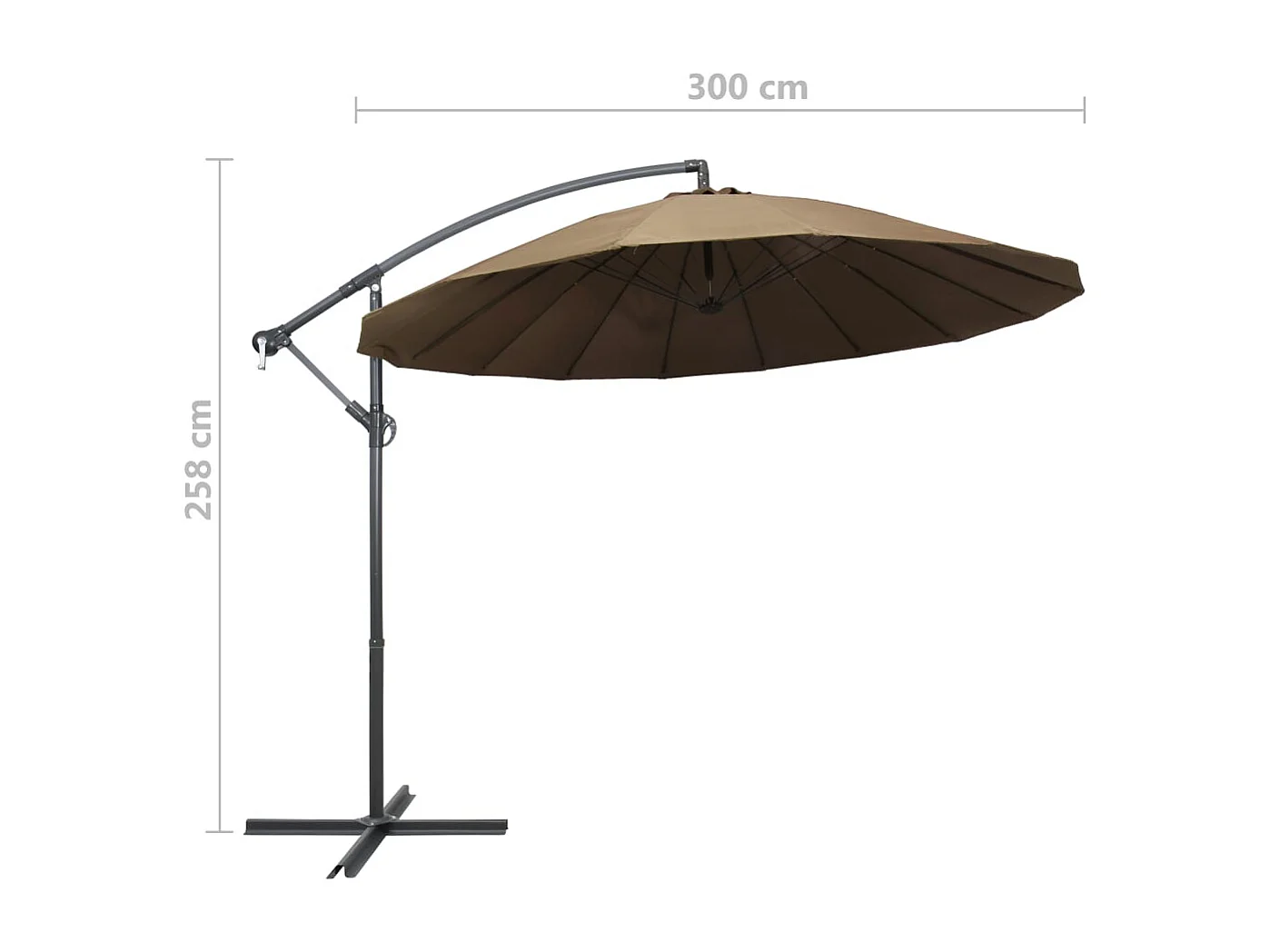 Lapua  Zweefparasol met aluminium paal 3 m taupe