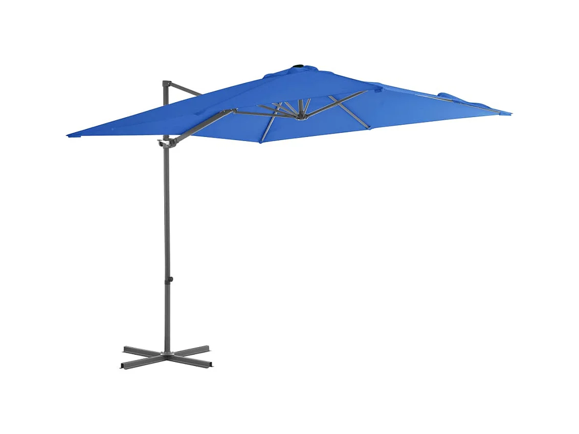 Forest Park  Parasol de jardin en porte-à-faux avec mât en acier bleu azuré