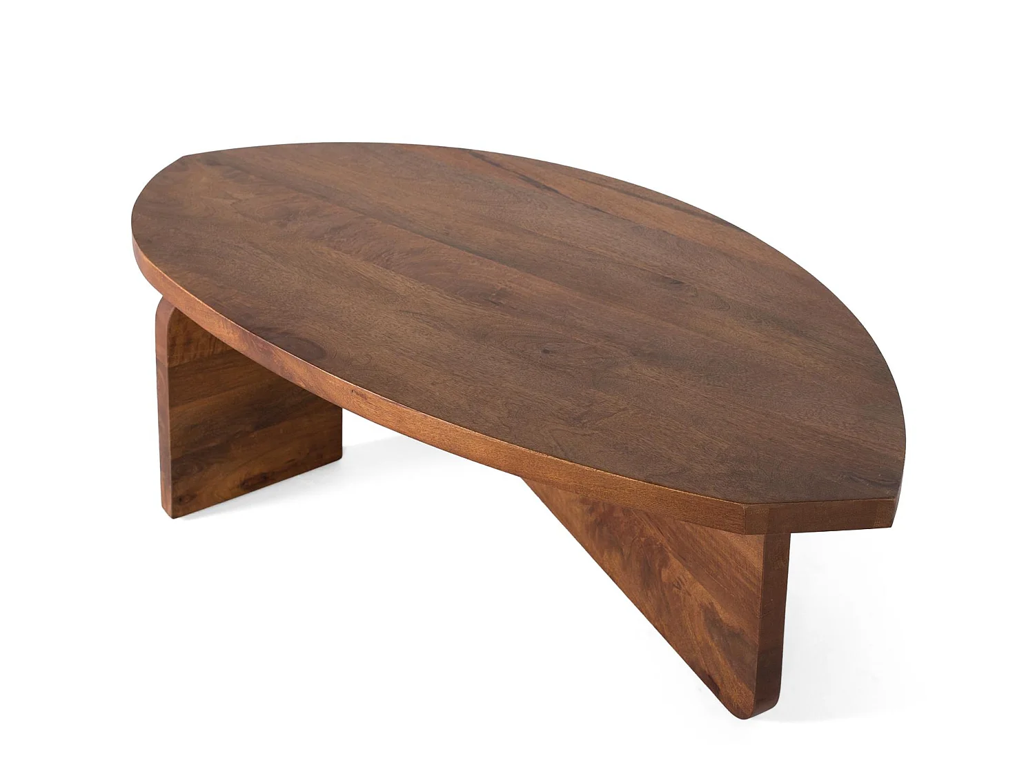 Tables basses en bois de manguier 110 cm, style rustique moderne - 37 x 110 x 65 cm