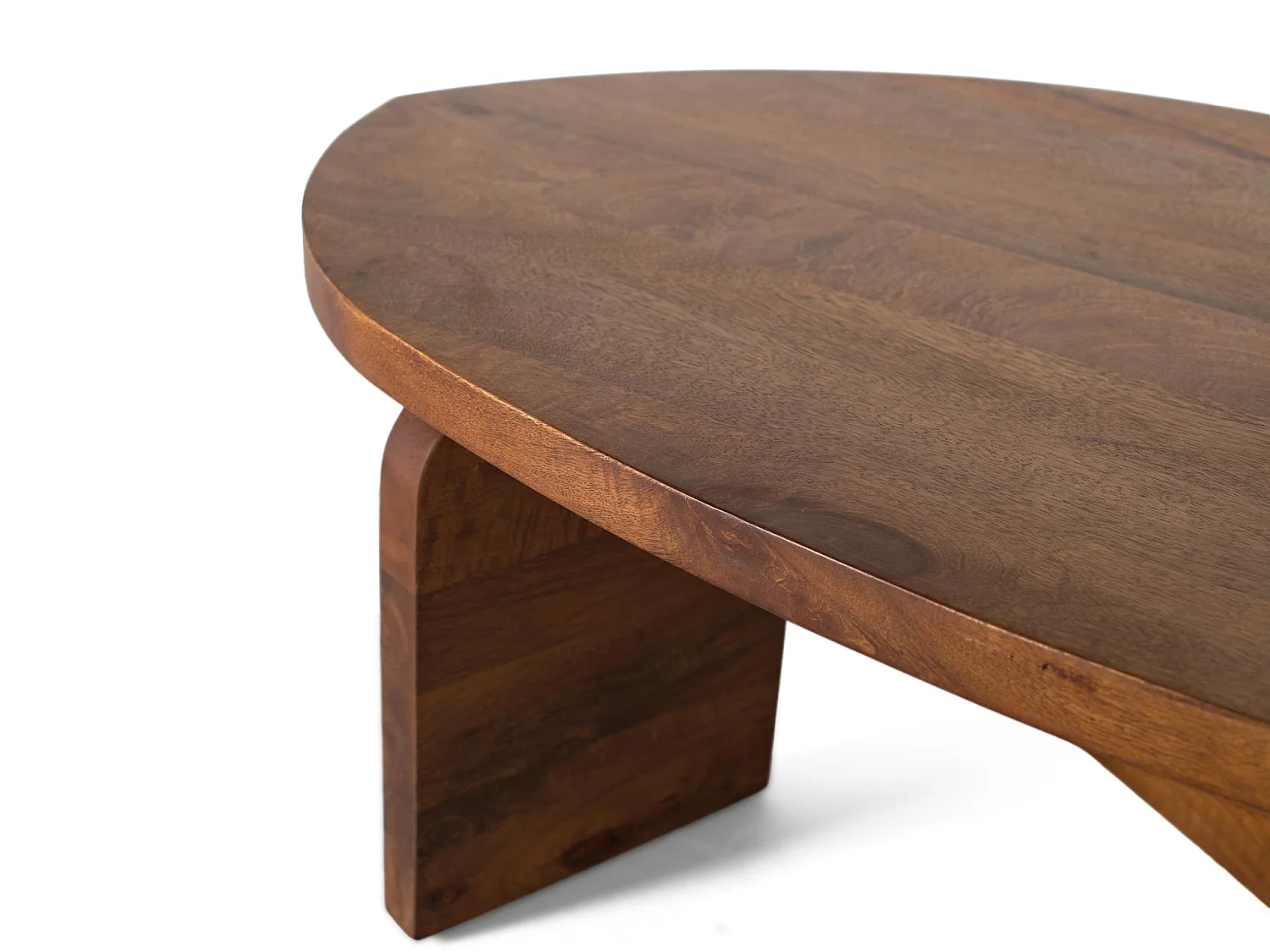 Tables basses en bois de manguier 110 cm, style rustique moderne - 37 x 110 x 65 cm