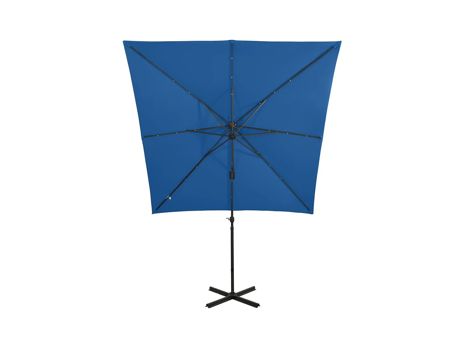 Remko  Zweefparasol met paal en LED-verlichting 250 cm azuurblauw