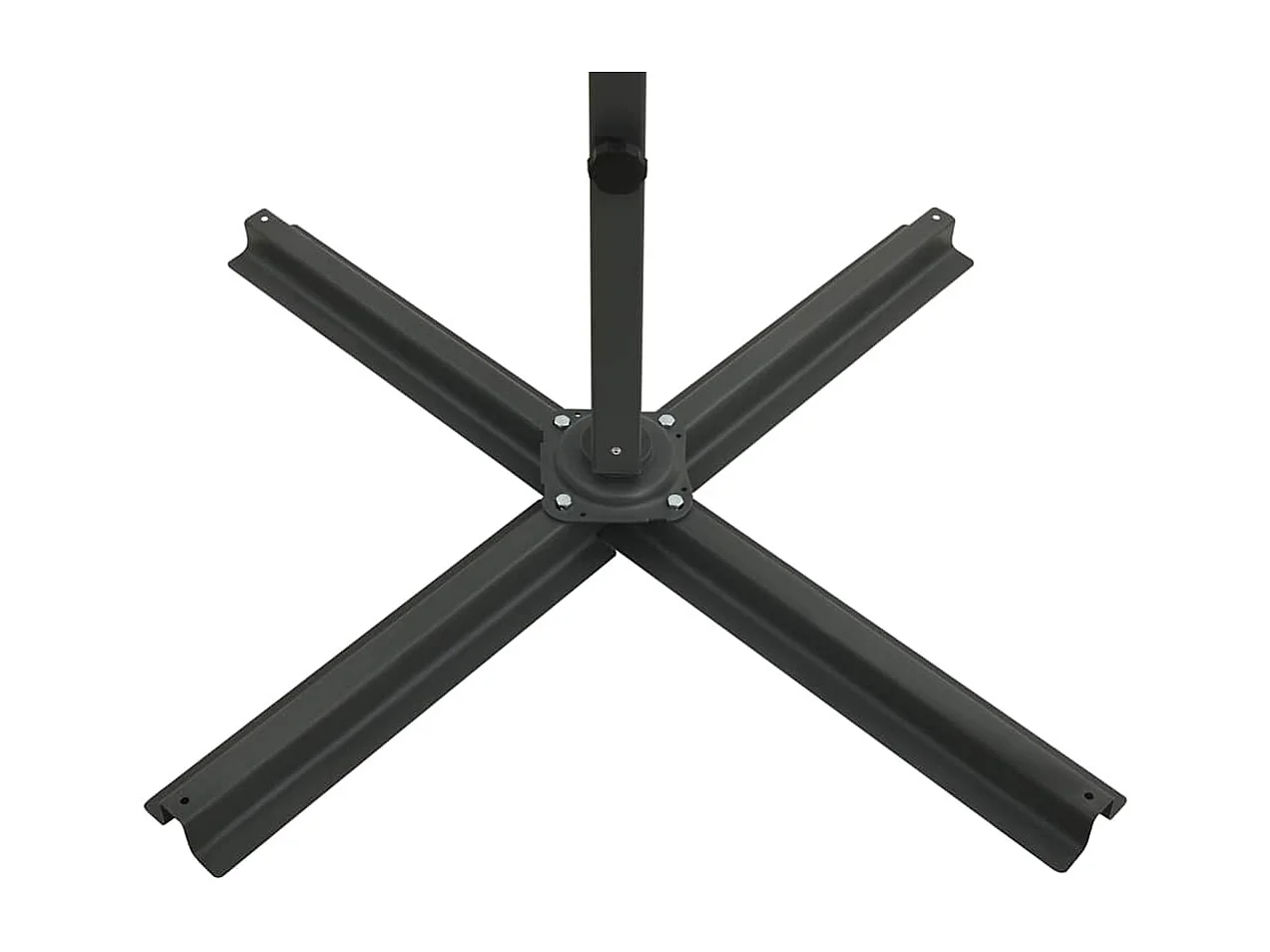 Remko  Zweefparasol met paal en LED-verlichting 250 cm azuurblauw