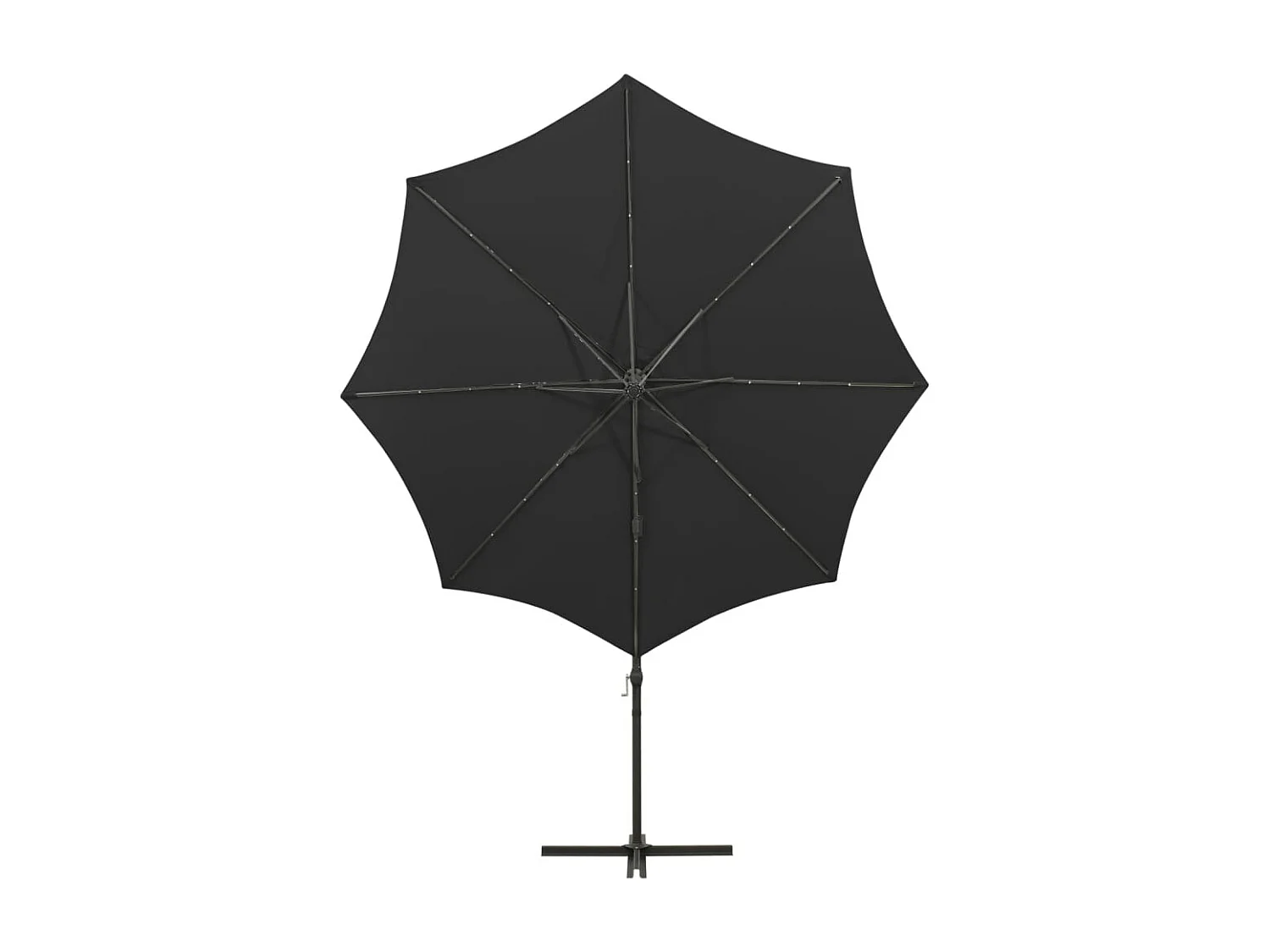 Ekin  Zweefparasol met paal en LED-verlichting 300 cm zwart