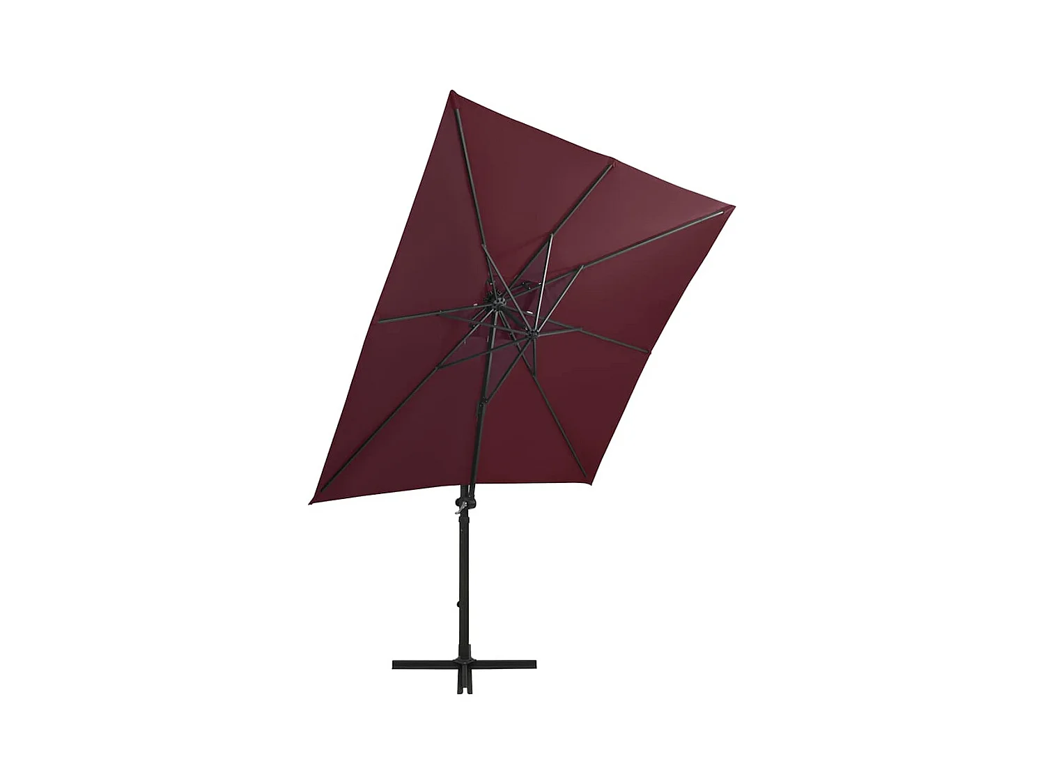 Remko  Zweefparasol met paal en LED-verlichting 250 cm bordeauxrood