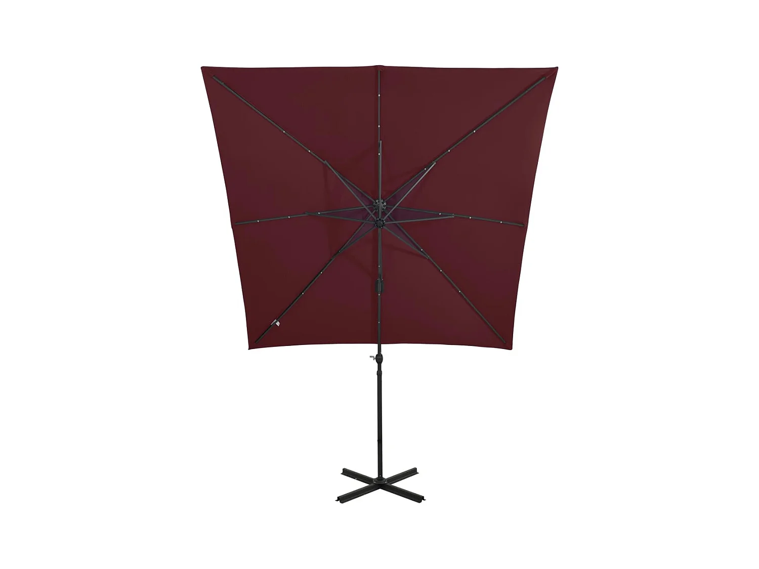 Remko  Zweefparasol met paal en LED-verlichting 250 cm bordeauxrood